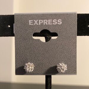 Express Sparkling Silver Earrings